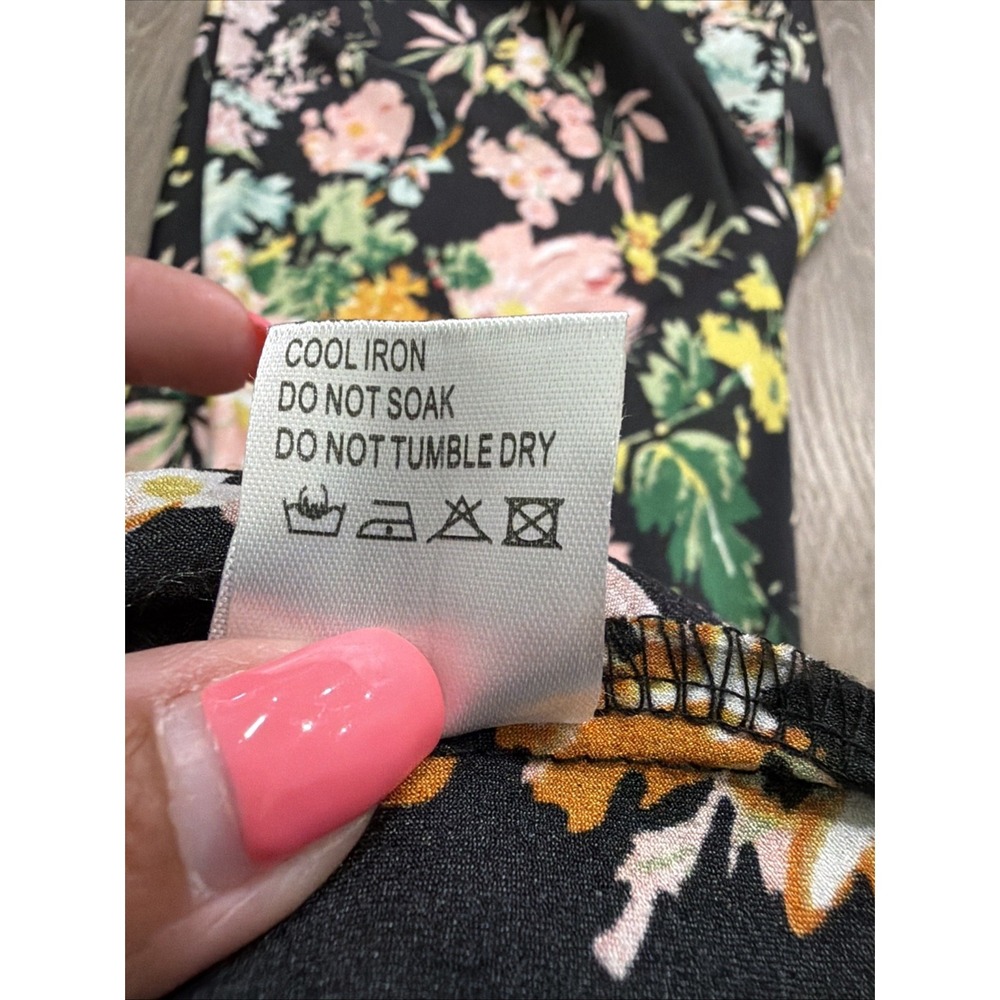 Petal & Pup Anabelle Halter Neck Midi Dress Size X-Small Black Floral - Picture 10 of 12